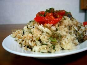 うまトマトのゴマ炒飯