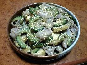 ゴーヤと厚揚げの味噌炒め
