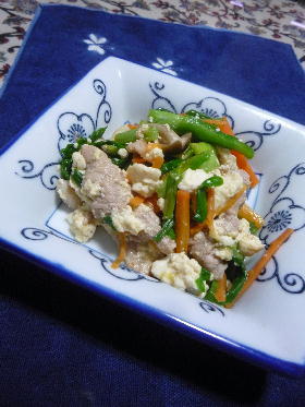 豆腐と豚肉の和風炒め