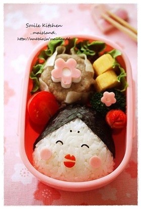 おたふくさんおにぎり＊節分キャラ弁♪
