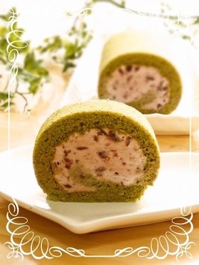 しっとり♪ふわふわ抹茶ロールケーキ