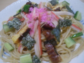 残った恵方巻きの具材で☆パスタ☆