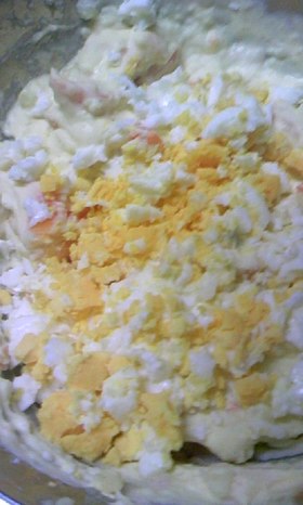 簡単 ゆで卵のみじん切り 洗い物無し