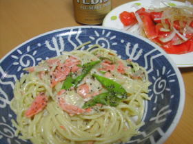 まろやか簡単*サーモンのクリームパスタ*