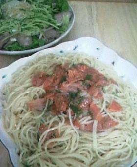 ディルで幸せ★スモークサーモンの冷製パスタ