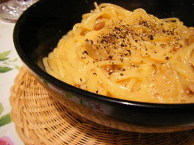 納豆で濃厚カルボナーラ