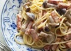 ベーコンときのこのクリームパスタ