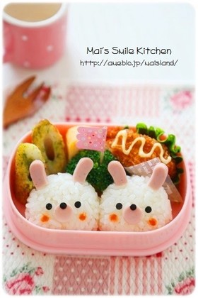 魚ニソdeうさぎちゃんおにぎり♪キャラ弁
