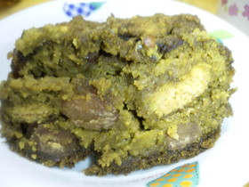 ＊。豆腐とぉからの抹茶ケーキ甘納豆入り☆