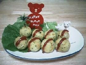 たこ焼き器で★焼きオニギリ～チーズ編