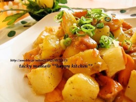 鮭とポテトの味噌バター炒め