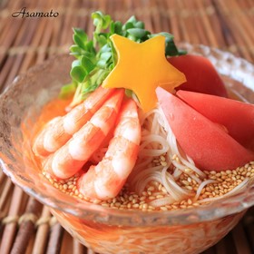 七夕★簡単!海老のピリ辛そうめん★