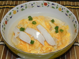 鶏ハムで塩味天津飯・・・親子丼？