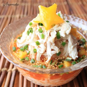 七夕★簡単!カササギ橋の鶏肉そうめん★
