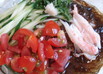 もずくとトマトの冷たいお蕎麦
