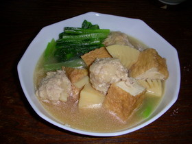 たけのことひき肉のつくね煮