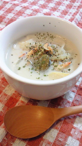 ★筍と空豆のエスニック風豆乳スープ★