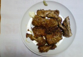 まぐろのあらのしょうが焼