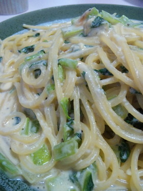 小松菜のクリームパスタ