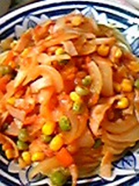 トマトをプラスで美味しさUP☆ナポリタン