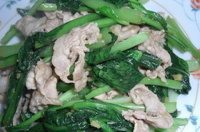 小松菜と豚肉の炒め物♪♪