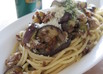 なすと挽き肉のバタポンチーズパスタ