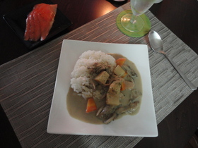 日本のシチュー風、グリーンカレー♪