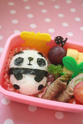 【キャラ弁】全身パンダちゃんおにぎり♪ 