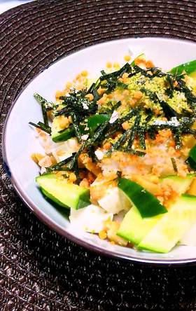 簡単☆ヘルシー☆豆腐入り冷やし鮭茶漬け☆