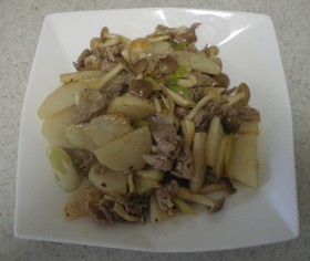 山芋と豚肉のオイスターソース炒め