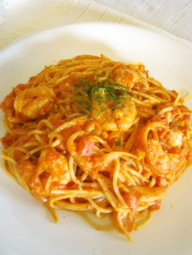 *海老のトマトクリームパスタソース*