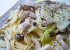 塩豚とキャベツのパスタ