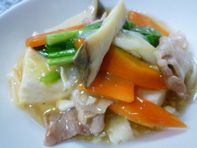 冷蔵庫の残り野菜で中華豆腐