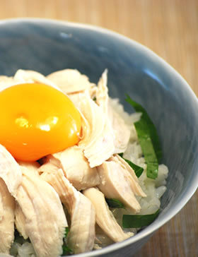 鶏ささみ卵かけご飯