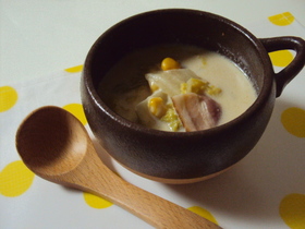 お手軽♪白菜の豆乳スープ