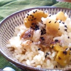 栗・豚ばらごはん
