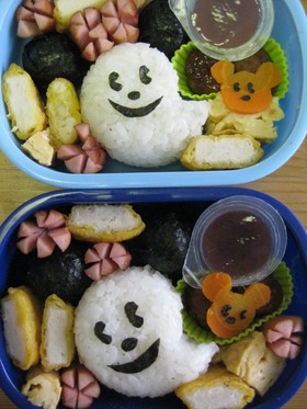 ❤キャラ弁❤ハロウィン！ミッキーおばけ