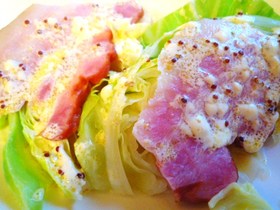 ベーコンのキャベツのせ、ぱぱぱ蒸し