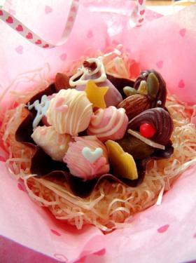 チョコレートカップに入った～可愛いナッツたち♪