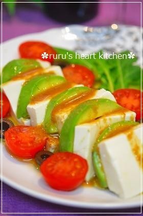 ✿アボカドと豆腐のサラダわさびソース✿