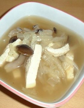 すごくおいしいダイエット！豆腐と白菜のゆず胡椒スープ