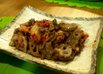牛薄切り肉とれんこんの甘辛キムチ炒め