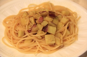 さつまいもの和風パスタ