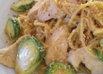 ささみと芽キャベツのパスタ