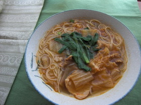 寒い日には…豚キムチにゅうめん♪