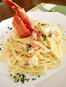 贅沢！タラバガニのパスタ