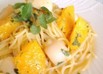 オレンジと帆立の冷製パスタ＊ミントの香り