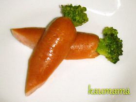 ウインナーで人参♪キャラ弁にも♪簡単♪