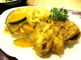 ルクエでかぼちゃ＆タンドリーチキン