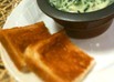 節電✩こんがりパンとほうれん草クリーム